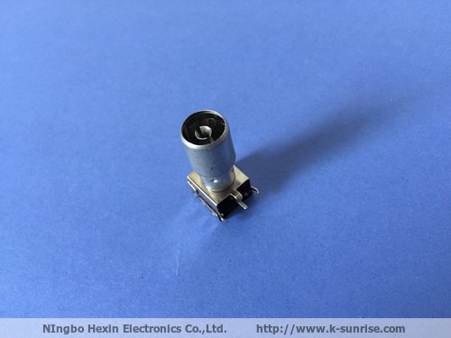 right angle F&IEC connector with brackets for pcb mount