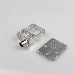 F Connector with board level shielding can