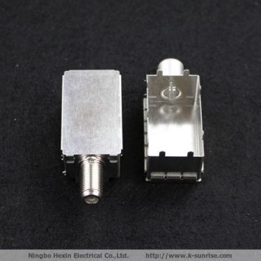 F  connector with shielding frame and cover