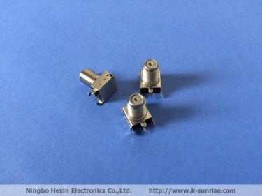 F connector with shielding frame easy for pcb