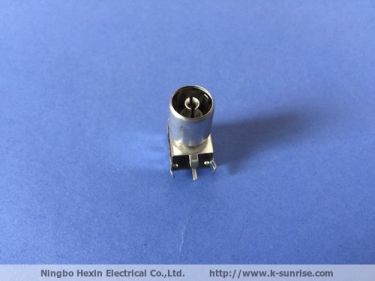 IEC PAL DVB-T TV female jack pin right angle solder PCB mount RF COAXIAL